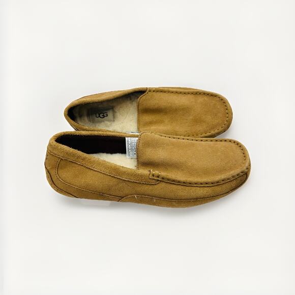 UGG Ascot Suede Slipper Slip-On Moccasin Chestnut | Men’s Size 10 US/9 UK EUC